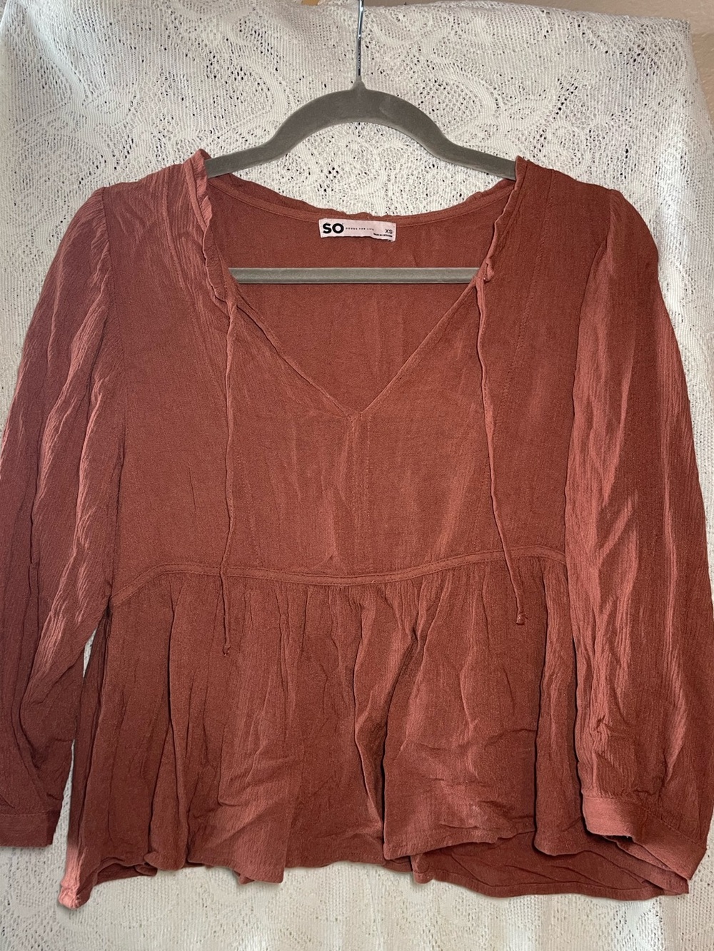 SO pumpkin orange rayon top